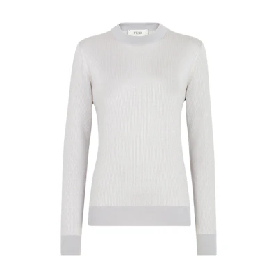 (Women) FENDI Beige Solid Color Crewneck Pullover Sweater. FZXB49AQYSF0ZJ4
