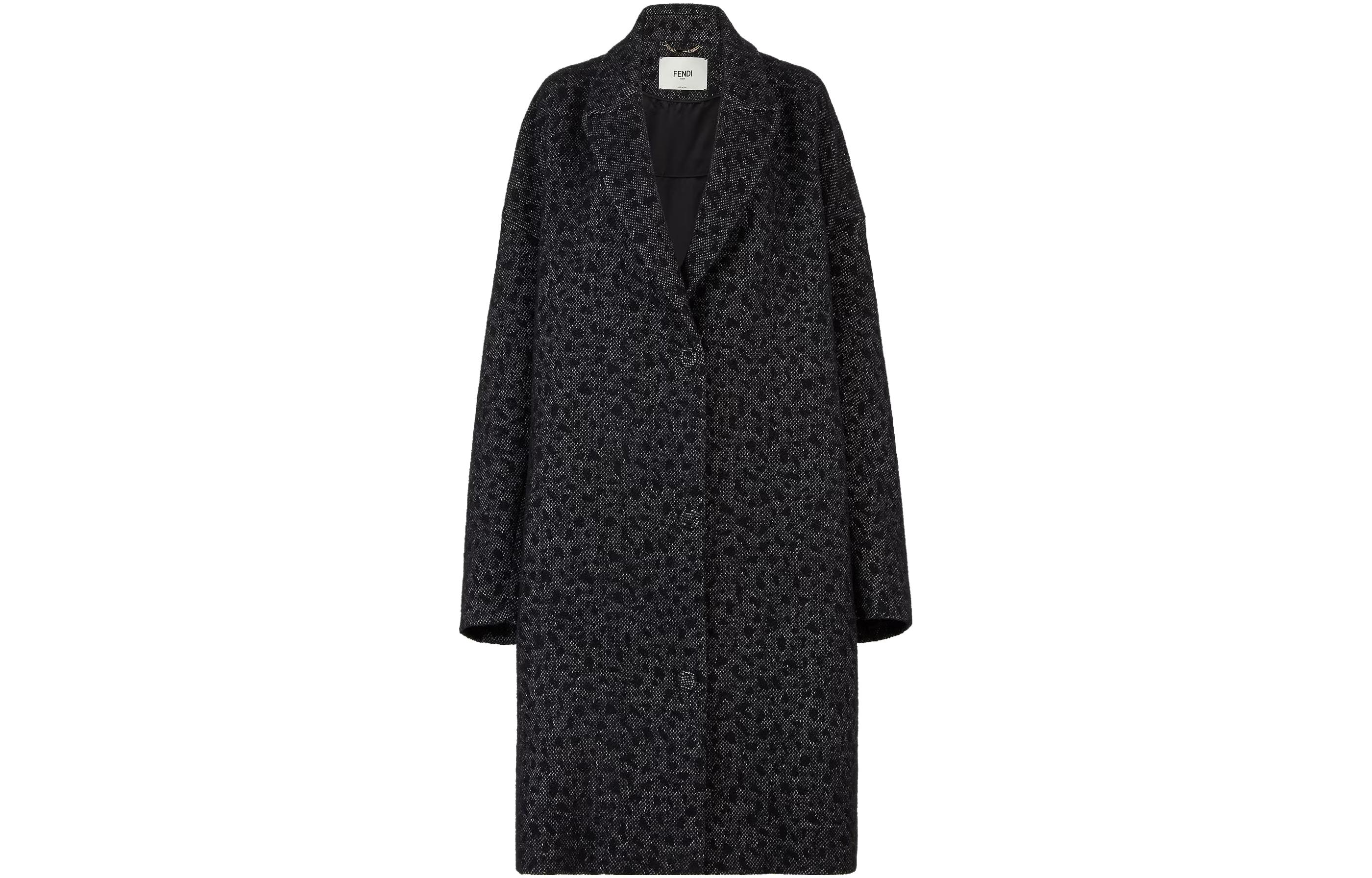 (Women) FENDI  Black Animal Print Casual Coat. FF9007AXAVF0GME
