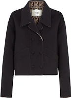Order (W) FENDI 黑色雙排扣夾克,內襯印花設計。 FJ7089A5HDF0GME