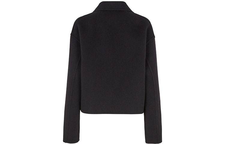 Lookbook (W) FENDI Chaqueta Negra Cruzada con Forro Estampado. FJ7089A5HDF0GME