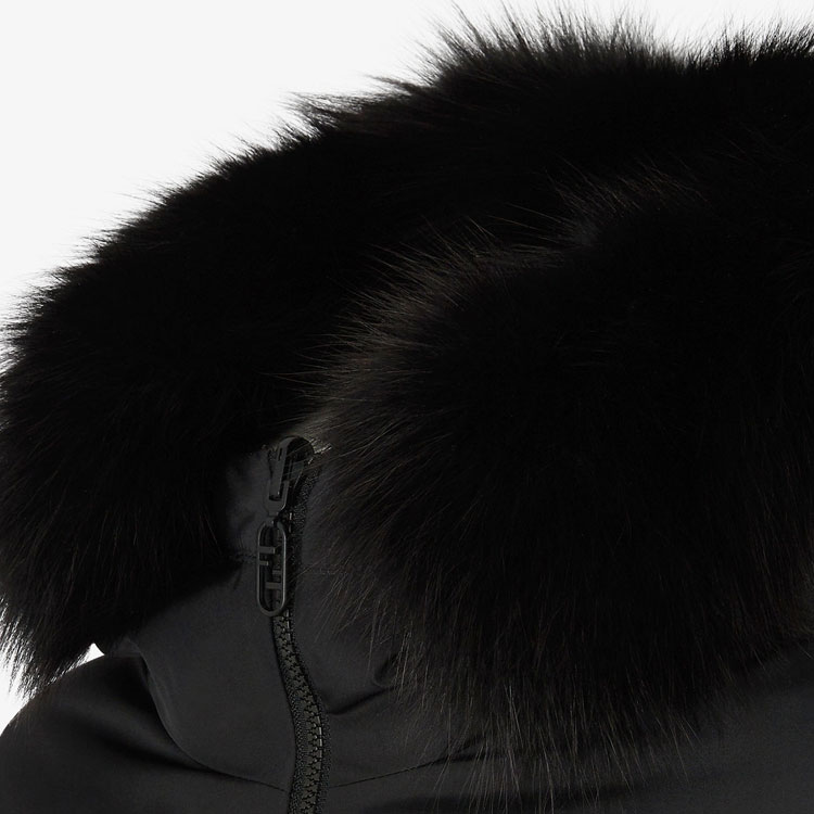 Purchase (W) フェンディ ブラック フード付き カジュアル コットン ジャケット ジッパー付き FAN134AQB2F0GME