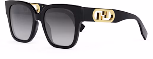 Order (W) FENDI 黑色不規則墨鏡搭配字母鏤空鏡腳 FE40063F01B