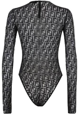 (W) FENDI 黑色蕾丝紧身长袖连体裤 FW22 全图案款式 FXF630AJYLF0GME Lookbook (W) FENDI 黑色蕾丝紧身长袖连体裤 FW22 全图案款式 FXF630AJYLF0GME