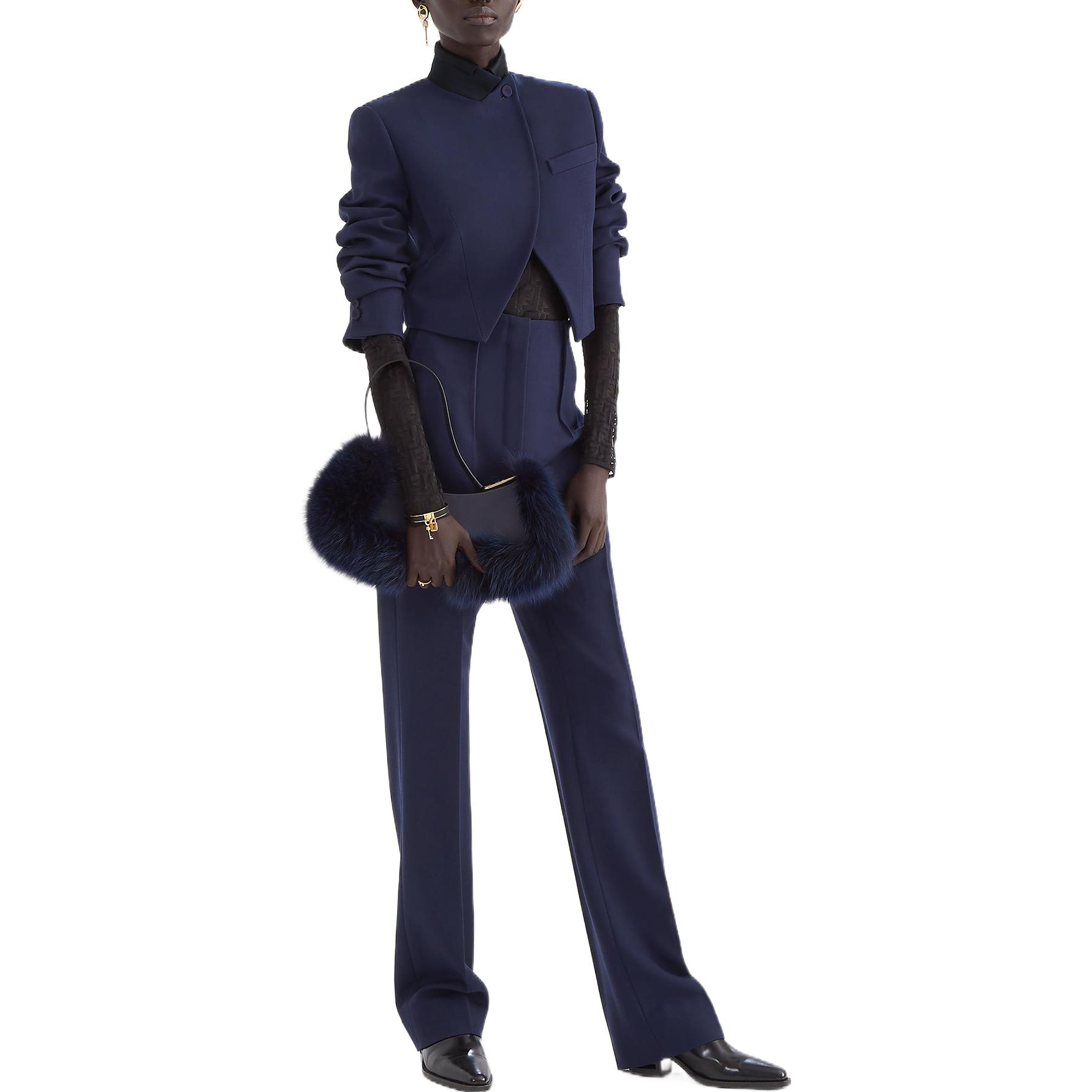 Shop (W) FENDI 黑色蕾丝紧身长袖连体裤 FW22 全图案款式 FXF630AJYLF0GME