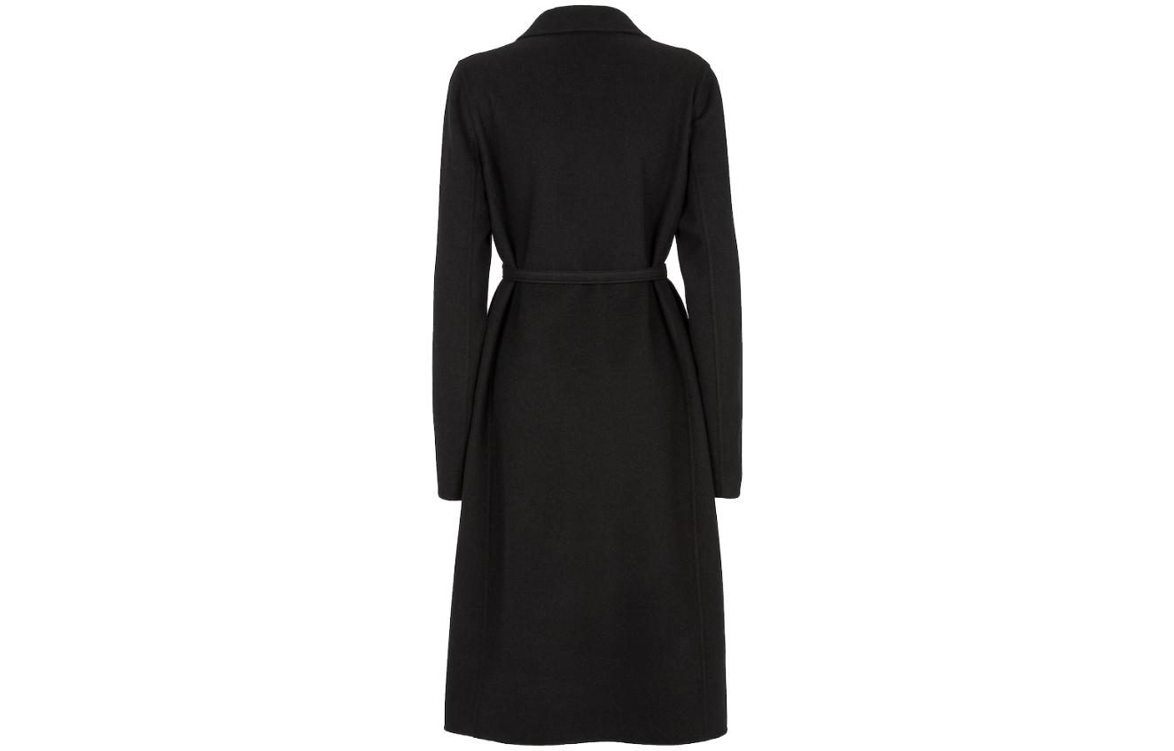 Lookbook (W) FENDI Abrigo Negro Medio Largo Cruzado Sencillo para Hombre. FF9022AM3YF0GME