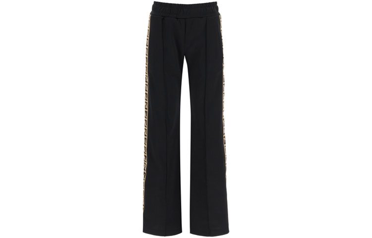 Order (W) FENDI 黑色印花中腰喇叭針織慢跑褲。 FAB203ADH8F0GME