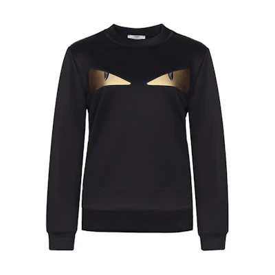 (Women) FENDI Black Monster Print Sweatshirt. FAF089A6MGF0GME