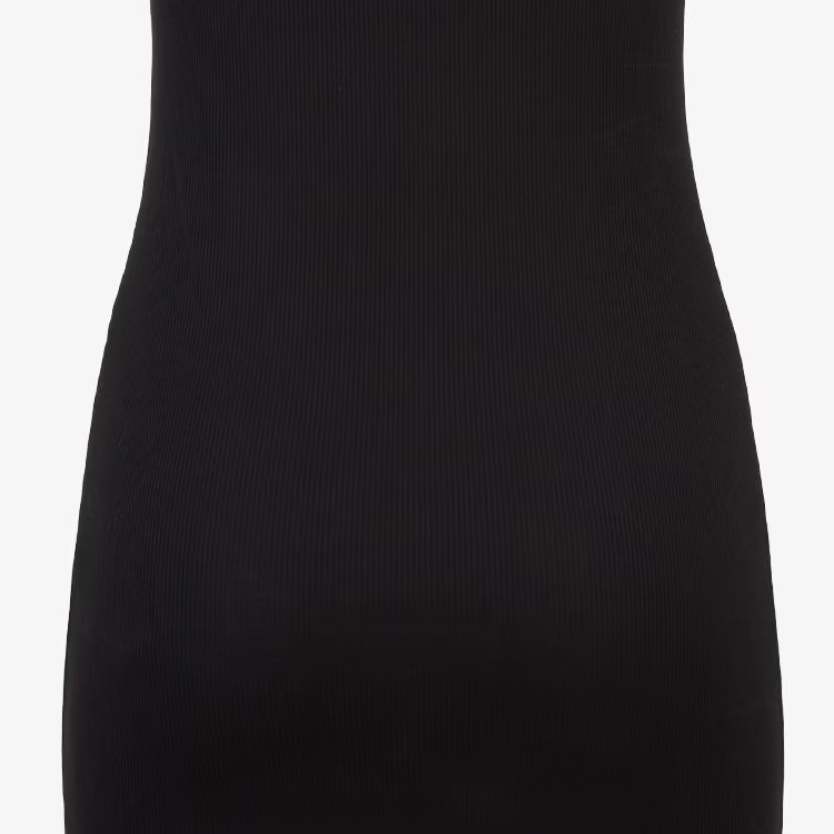 Sizing (W) 芬迪 黑色无袖休闲连衣裙带刺绣标志 FS9617ANQMF0GME