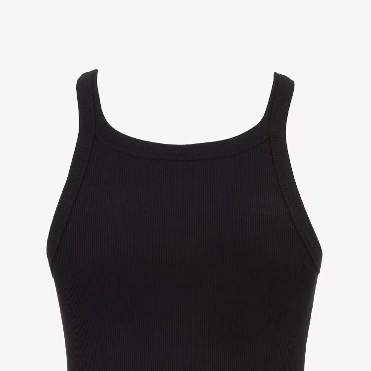 Cheap (W) 芬迪 黑色无袖休闲连衣裙带刺绣标志 FS9617ANQMF0GME