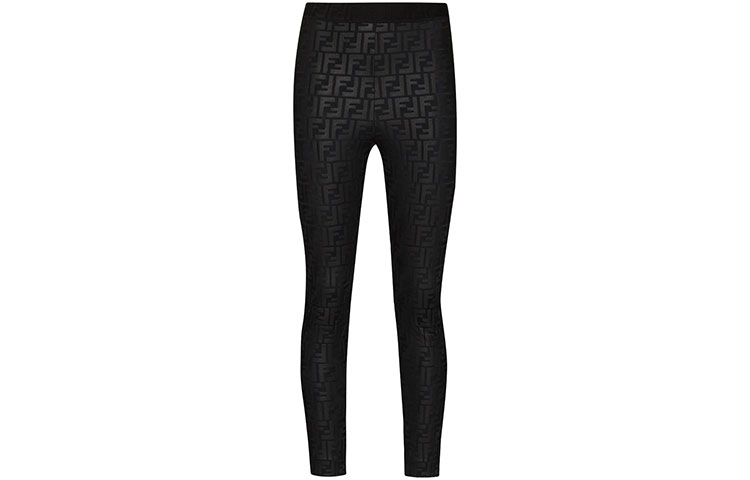 Order (W) FENDI Legging Hitam Slim Fit dengan Cetakan Logo Double F. FAB174AESYF0GME