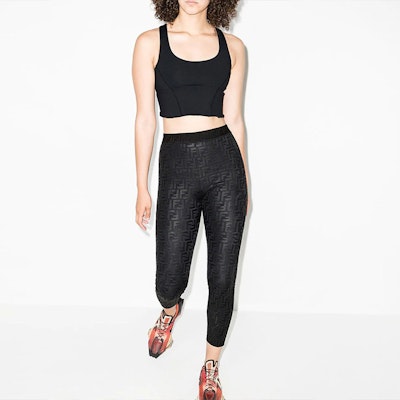 (Women) FENDI Black Slim Fit Leggings with Double F Logo Print. FAB174AESYF0GME Lookbook (Women) FENDI Black Slim Fit Leggings with Double F Logo Print. FAB174AESYF0GME