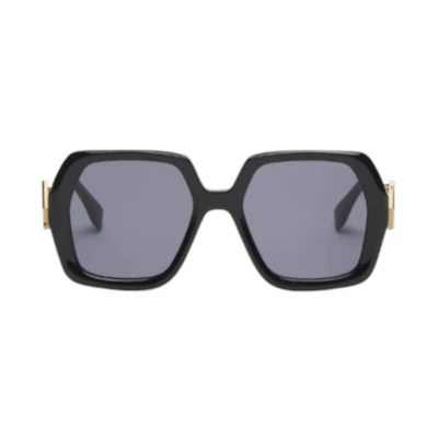 (Women) FENDI Black Square Acetate Logo Sunglasses. FOL091V1P