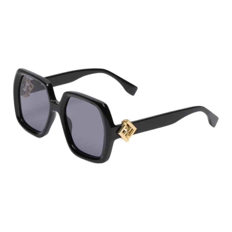 (Women) FENDI  Black Square Acetate Logo Sunglasses. FOL091V1P 圖 3