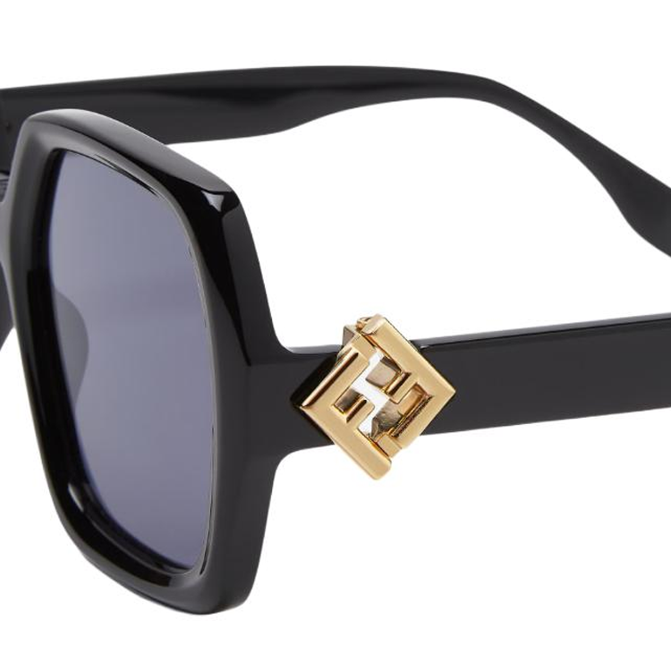 (Women) FENDI  Black Square Acetate Logo Sunglasses. FOL091V1P 圖 4