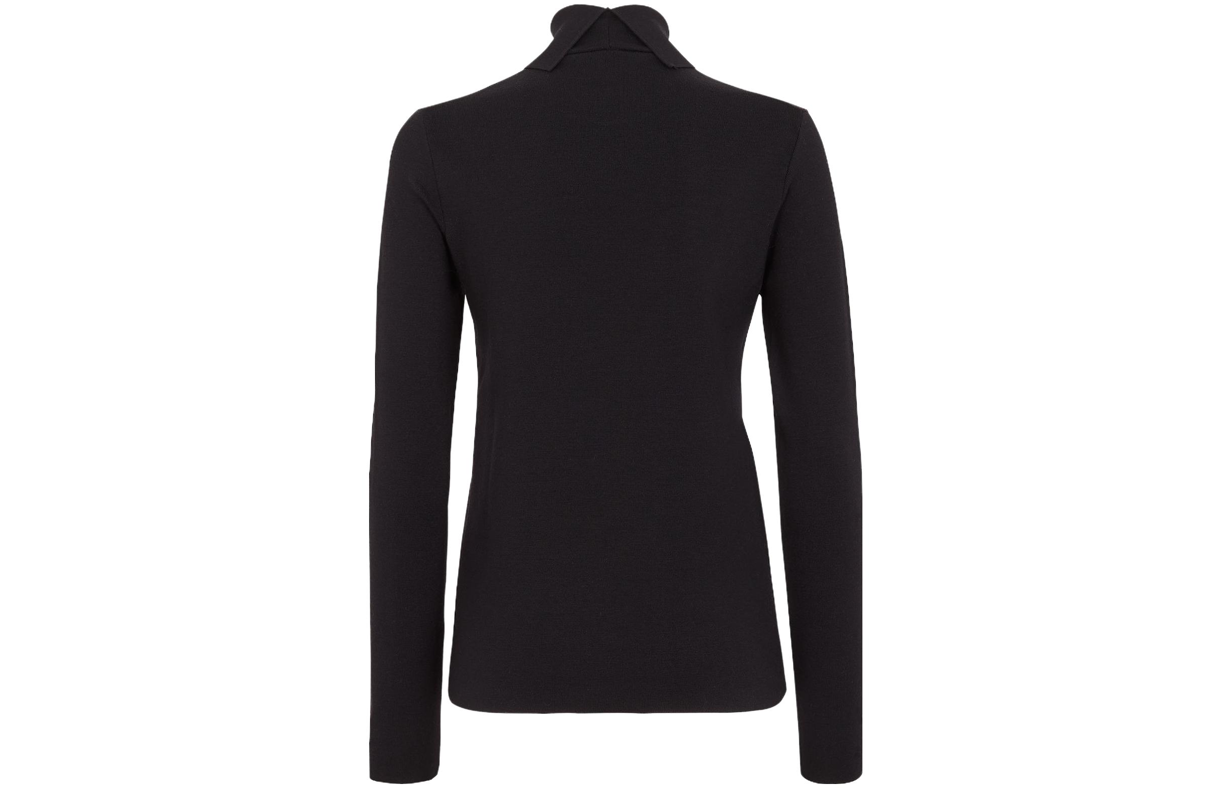 Lookbook (W) 芬迪 黑色高领毛衣 搭配简约标志印花设计 FZXB16AQYRF0GME