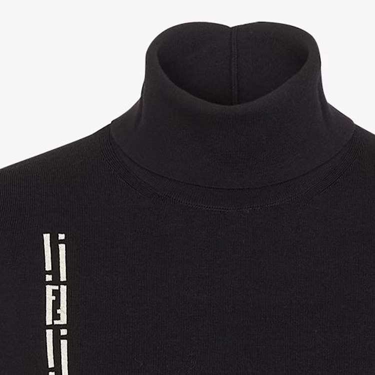 Purchase (W) 芬迪 黑色高领毛衣 搭配简约标志印花设计 FZXB16AQYRF0GME