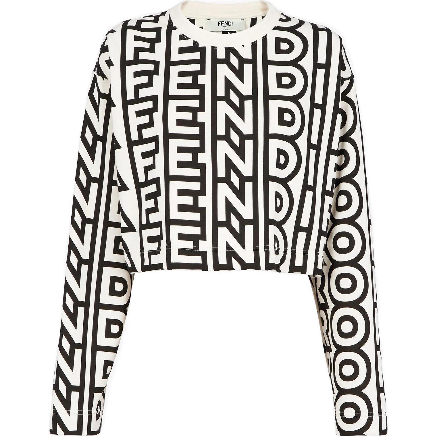 (Women) FENDI  Black Two-Tone Knit Pullover Sweatshirt Capsule Collection. FS7944AMGWF1KCV