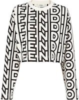 (Women) FENDI Black Two-Tone Knit Pullover Sweatshirt Capsule Collection. FS7944AMGWF1KCV (Women) FENDI Black Two-Tone Knit Pullover Sweatshirt Capsule Collection. FS7944AMGWF1KCV