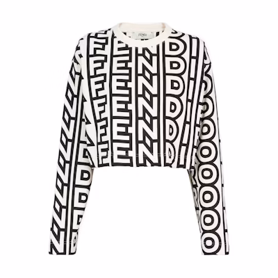 (Women) FENDI Black Two-Tone Knit Pullover Sweatshirt Capsule Collection. FS7944AMGWF1KCV