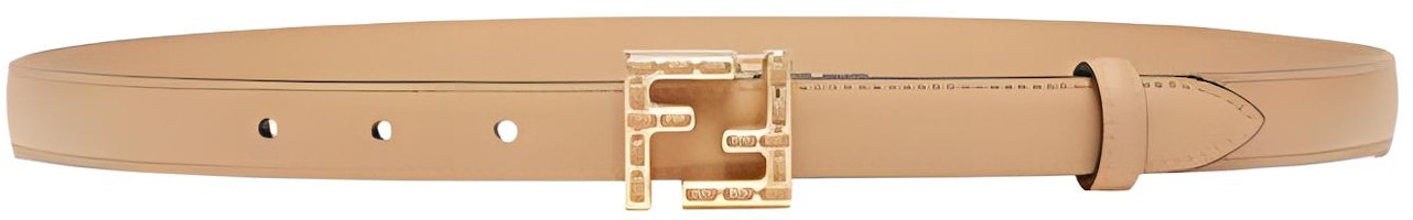 (Women) FENDI Brown Calfskin Leather Belt 2cm with Logo Design. 8C0648ASUP (Women) FENDI Brown Calfskin Leather Belt 2cm with Logo Design. 8C0648ASUP