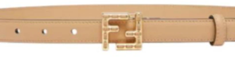 Shop (W) FENDI 棕色小牛皮 2cm 腰帶附標誌設計 8C0648ASUP