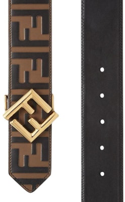 (Women) FENDI Brown Calfskin Leather Belt with Double Buckle Design. 8C0736AROOF13VK Shop (Women) FENDI Brown Calfskin Leather Belt with Double Buckle Design. 8C0736AROOF13VK