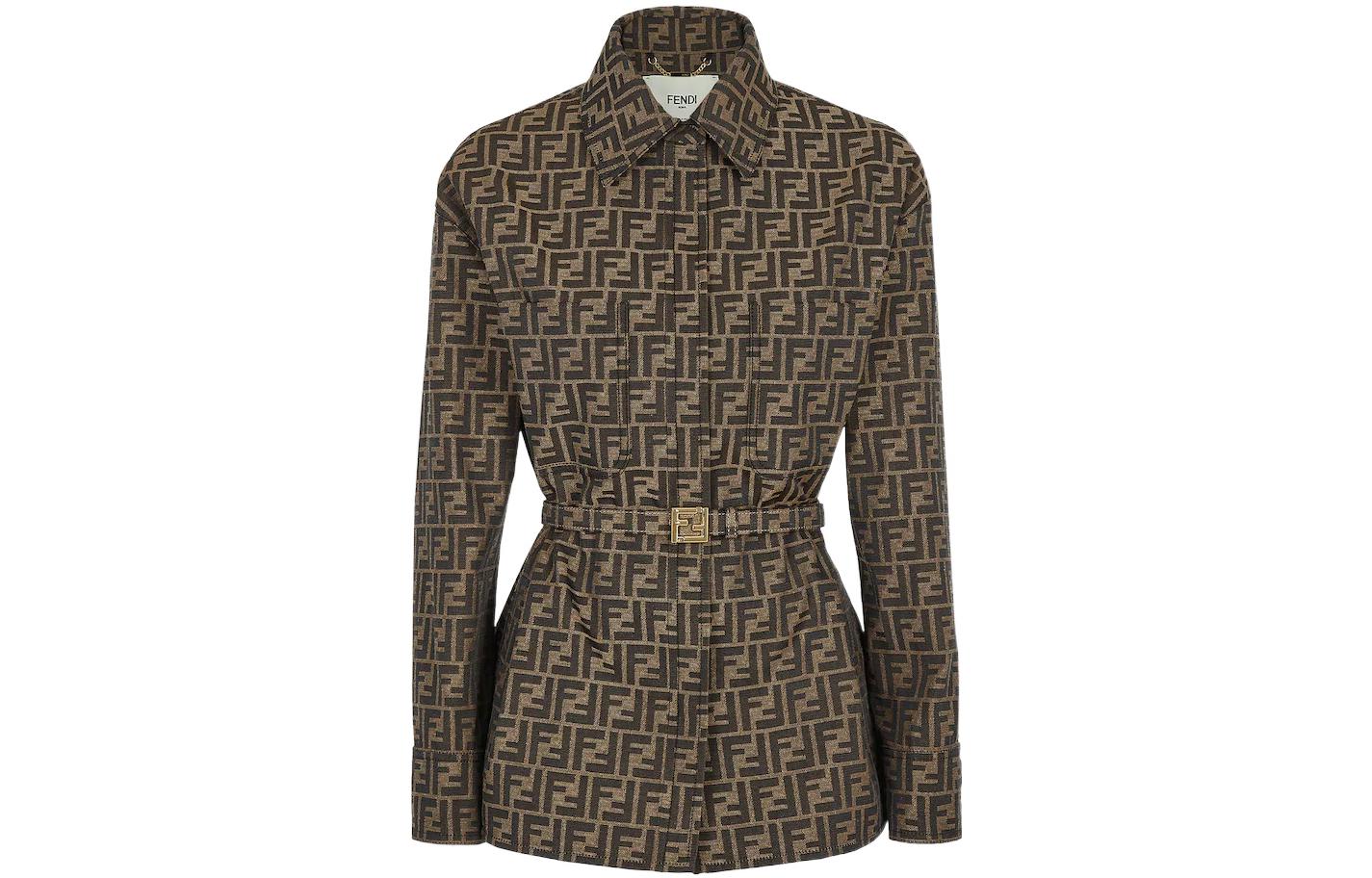 Order (W) FENDI 棕色印花腰带夹克 FW22系列 FJ7267A5W3F118W
