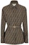 Order (Women) FENDI Brown Logo Print Belted Jacket FW22 Collection FJ7267A5W3F118W