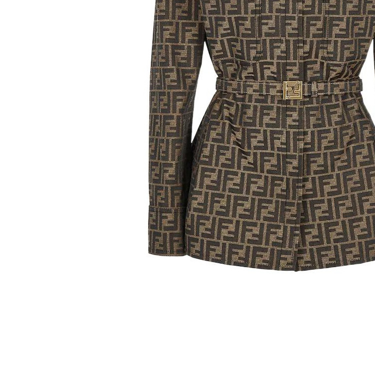 Sizing (W) FENDI 棕色印花腰带夹克 FW22系列 FJ7267A5W3F118W