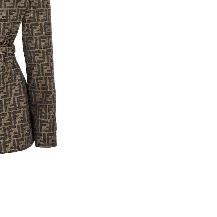 Cheap (W) FENDI 棕色印花腰带夹克 FW22系列 FJ7267A5W3F118W