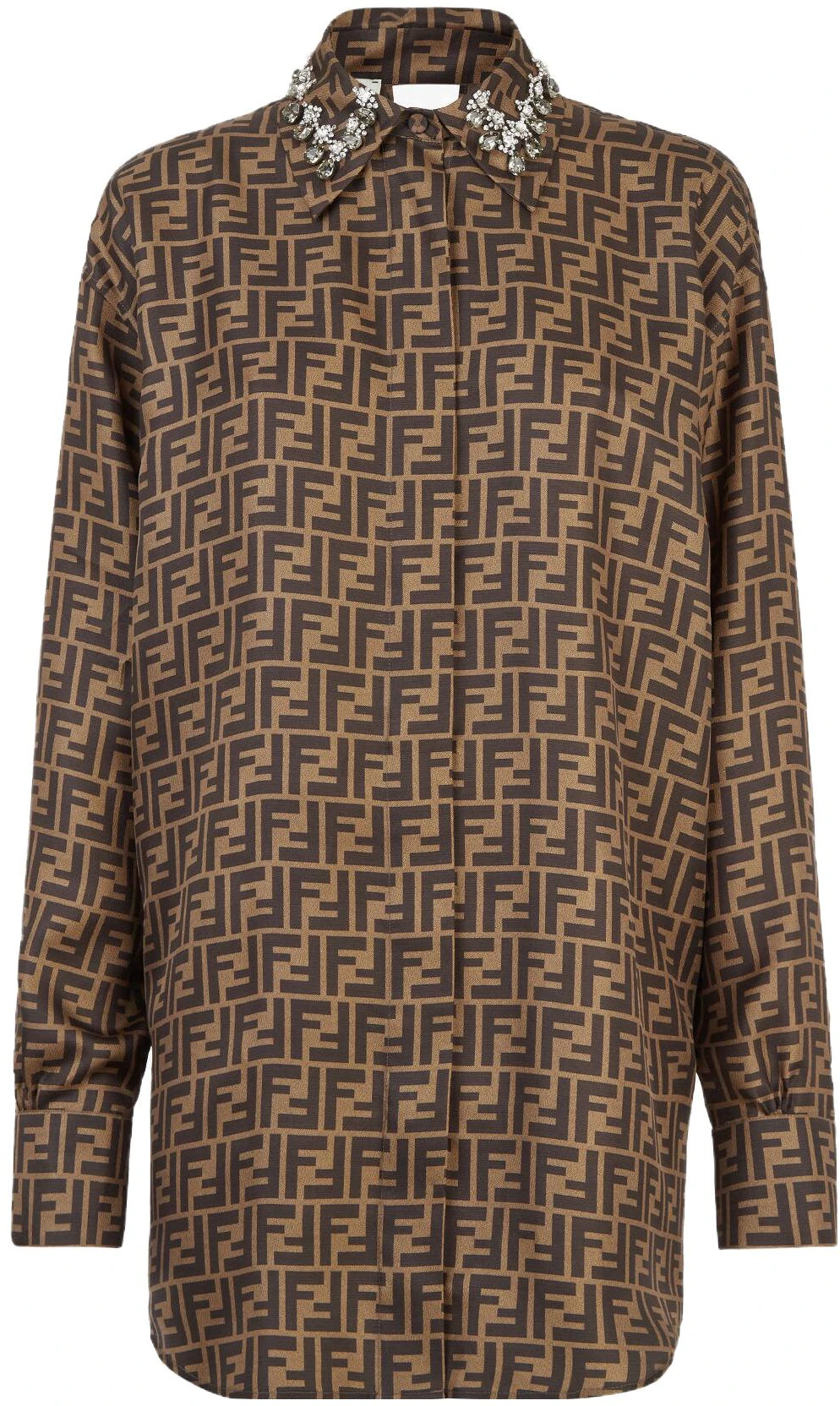 women-fendi-brown-logo-print-long-sleeve-shirt-dress-fdc-984-a8-g3-f118-w