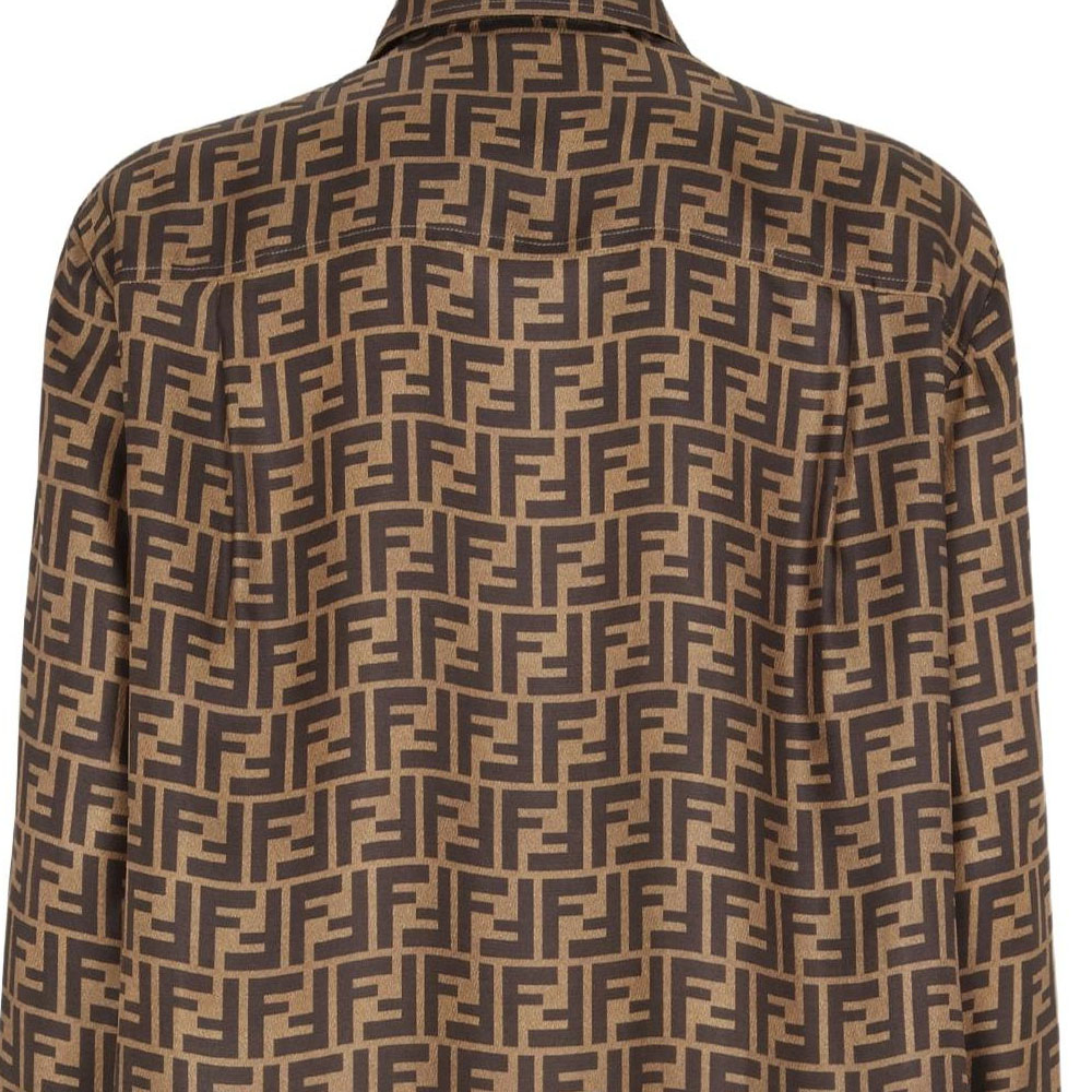 (Women) FENDI  Brown Monogram Button-Up Long Sleeve Shirt. FS8107A8G3F118W 圖 4