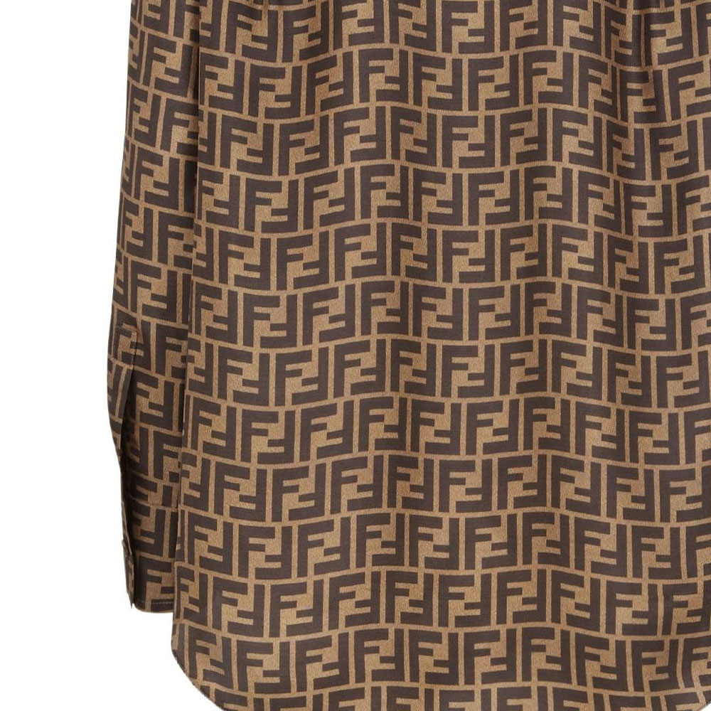 (Women) FENDI  Brown Monogram Button-Up Long Sleeve Shirt. FS8107A8G3F118W 圖 5