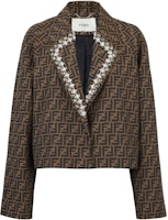 (Women) FENDI Brown Monogram Print Long Sleeve Jacket. FJ7461A5W3F118W (Women) FENDI Brown Monogram Print Long Sleeve Jacket. FJ7461A5W3F118W