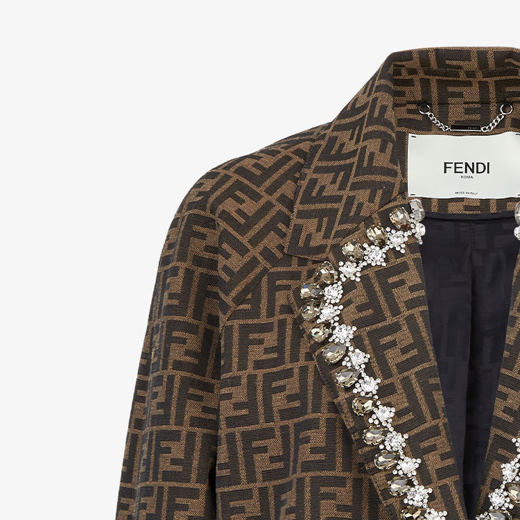 Purchase (W) フェンディ ブラウン モノグラムプリント 長袖ジャケット FJ7461A5W3F118W