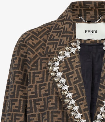 (W) 펜디 브라운 모노그램 프린트 긴소매 재킷. FJ7461A5W3F118W Purchase (W) 펜디 브라운 모노그램 프린트 긴소매 재킷. FJ7461A5W3F118W
