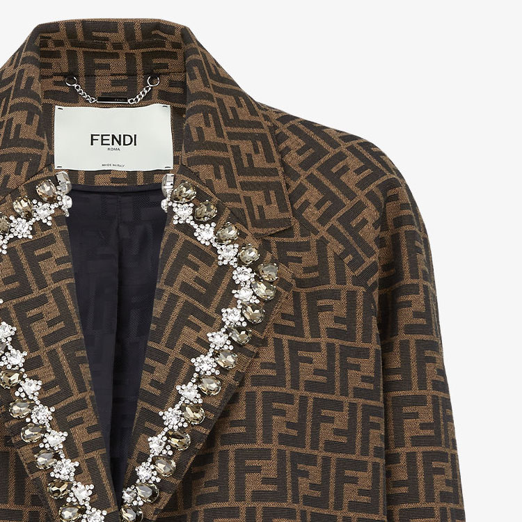 Details for (W) フェンディ ブラウン モノグラムプリント 長袖ジャケット FJ7461A5W3F118W