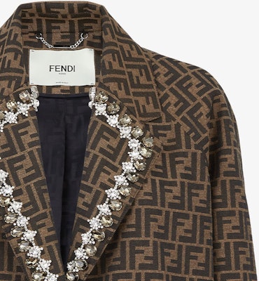 (W) 펜디 브라운 모노그램 프린트 긴소매 재킷. FJ7461A5W3F118W Details for (W) 펜디 브라운 모노그램 프린트 긴소매 재킷. FJ7461A5W3F118W