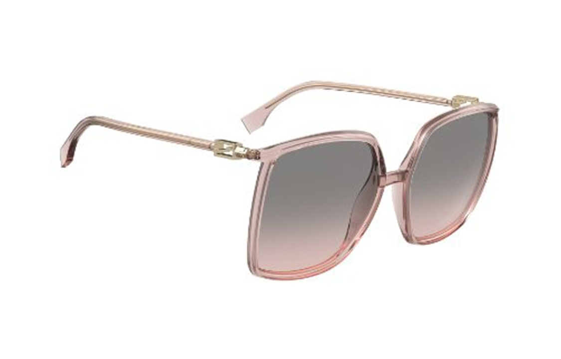 (Women) FENDI  Butterfly Sunglasses Pink/Tortoiseshell/Black Logo Frame FF-0431GS 圖 3