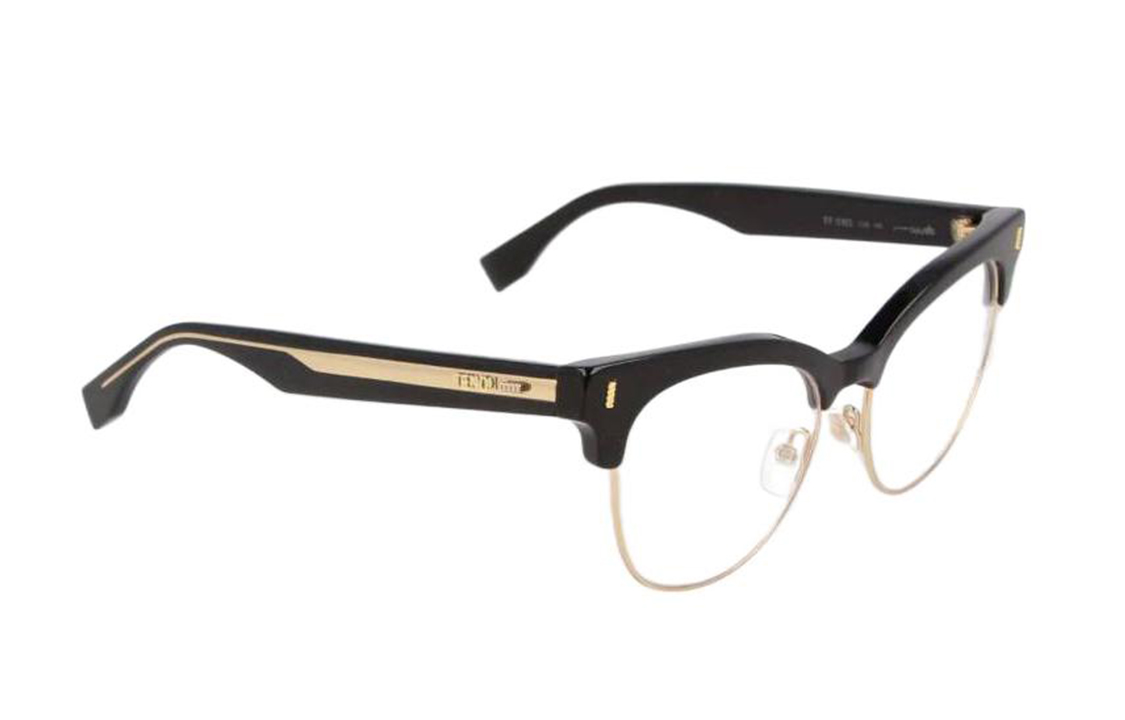 (Women) FENDI  Cat-Eye Optical Glasses Black with Side Logo Plastic Frame. FF0163vjg