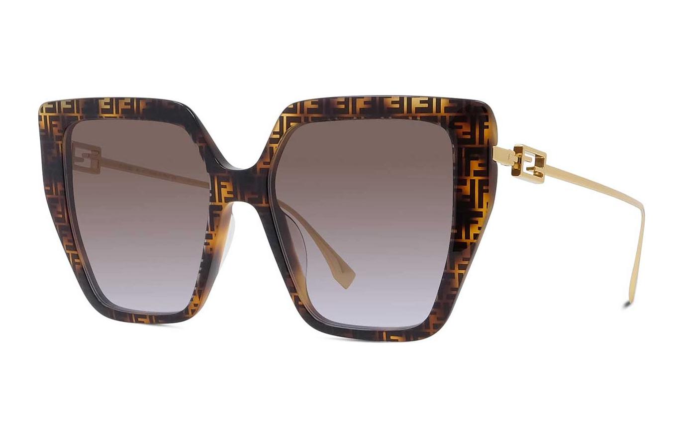 (Women) FENDI  Fashion Chic Butterfly Brown Sunglasses. FE40012U55F