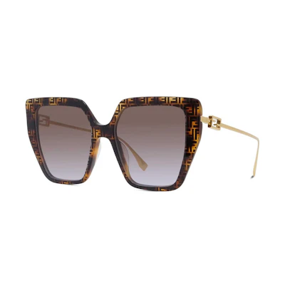 (Women) FENDI Fashion Chic Butterfly Brown Sunglasses. FE40012U55F