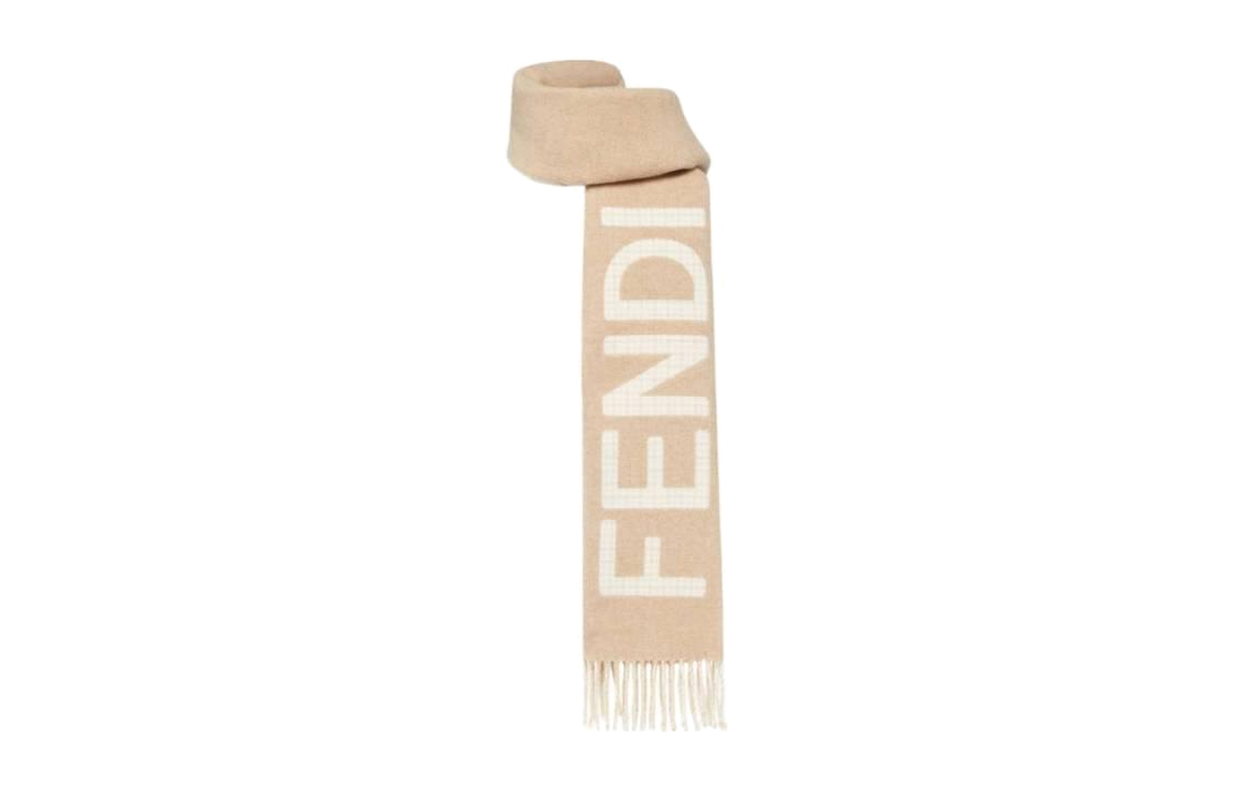 (Women) FENDI  Fashionable Beige Knitted Scarf - Trendy & Versatile Accessory FXT334AHR1F0QB9 圖 3