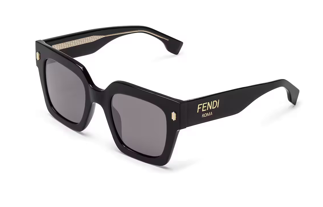 (Women) FENDI  FF Logo Square Black Sunglasses with Laser-Etched Temples. FOA030V1PF02N1 圖 2