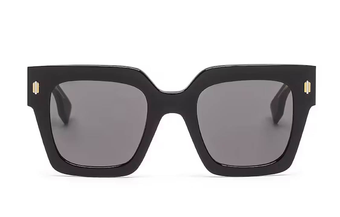 (Women) FENDI  FF Logo Square Black Sunglasses with Laser-Etched Temples. FOA030V1PF02N1 圖 3