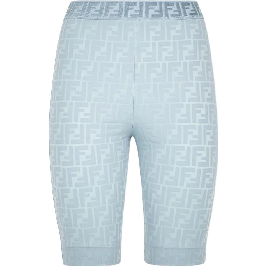 (Women) FENDI  FF Monogram Biker Shorts Light Blue - FW22 Activewear. FAB273AGOQF1H3F