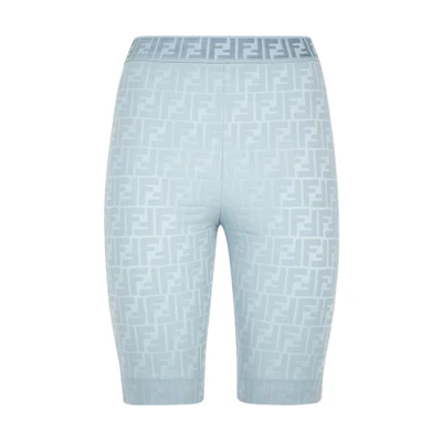 (Women) FENDI FF Monogram Biker Shorts Light Blue - FW22 Activewear. FAB273AGOQF1H3F