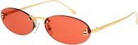 Buy (Women) FENDI Gold Oval Alloy Fashion Sunglasses FE4075US5430S