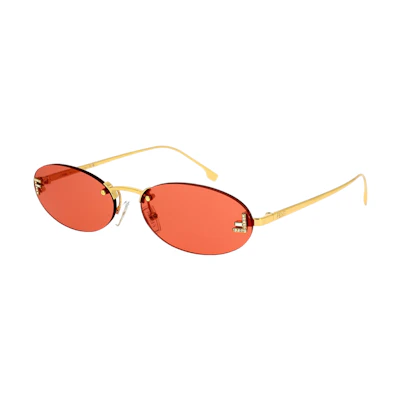 (Women) FENDI Gold Oval Alloy Fashion Sunglasses FE4075US5430S