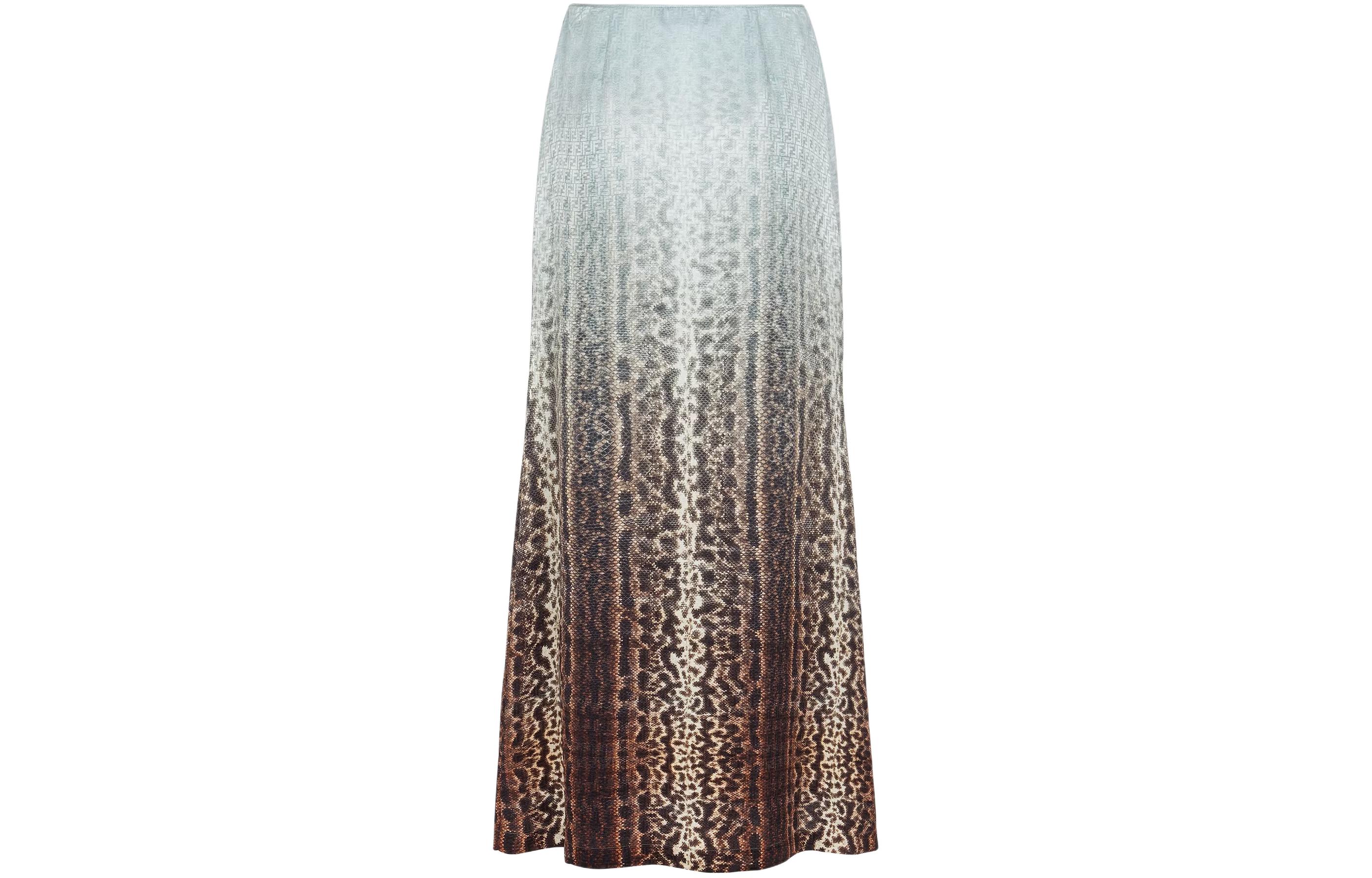 Lookbook (W) 芬迪 渐变动物印花休闲长裙 浅蓝色 FQ7544ARUFF08S8